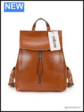 Genuine Leather Convertible Backpack Handbag Purse, 3-in-1 Carry Styles